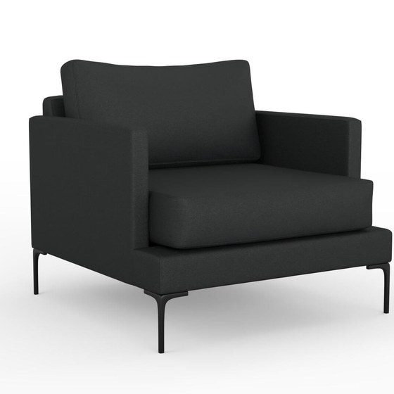 Photo of the fabric Epitome Basalt swatch by Mokum. Use for Upholstery, Accessory. Style of Plain, Taffeta