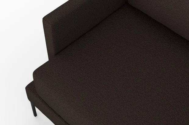 Photo of the fabric Grande Boucle Chocolate swatch by Catherine Martin by Mokum. Use for Upholstery, Accessory. Style of Plain, Texture