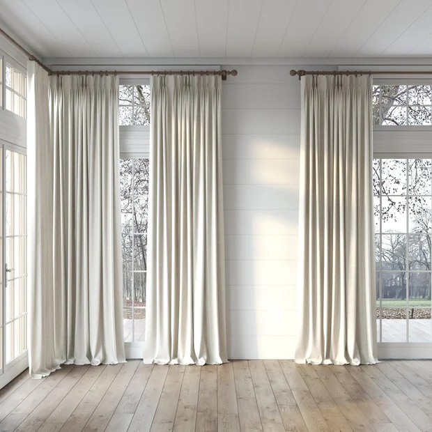 Photo of the fabric Effortless Crystal swatch by James Dunlop. Use for Curtains, Accessory. Style of Plain, Texture