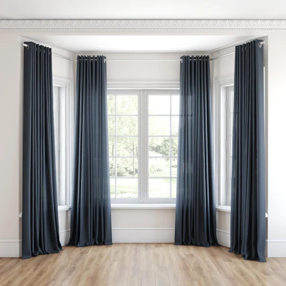 Photo of the fabric Envoy 2 Pacific 320cm swatch by James Dunlop Essentials. Use for Curtains, Accessory, Top of Bed. Style of Plain, Texture