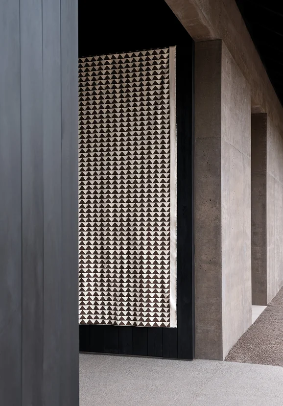 Photo of the fabric Bermuda Z680 01 in situ by Zinc. Use for Curtains, Upholstery Light Duty, Accessory. Style of Geometric