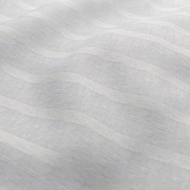 Photo of the fabric Camus Steel swatch by Zepel. Use for Sheer Curtains. Style of Sheer, Stripe