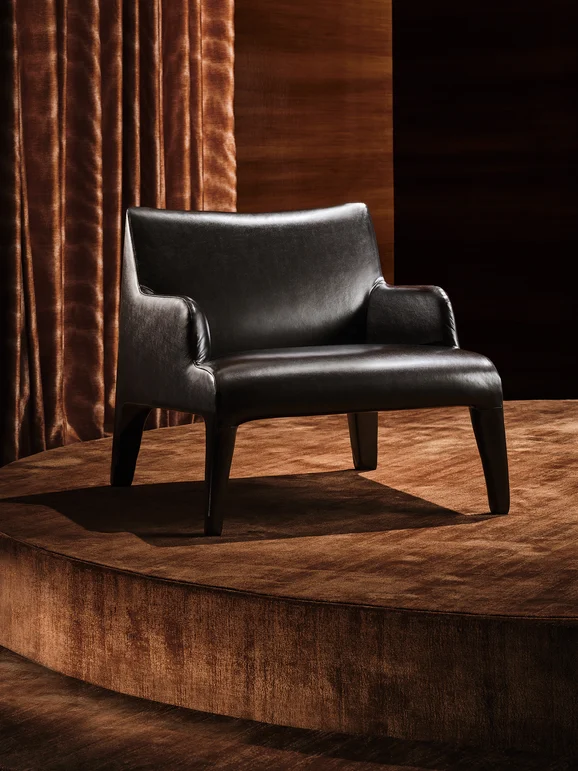 Photo of the fabric Axel Hide Zl103 02 in situ by Zinc. Use for Upholstery, Accessory. Style of Leather And Vinyl, Plain