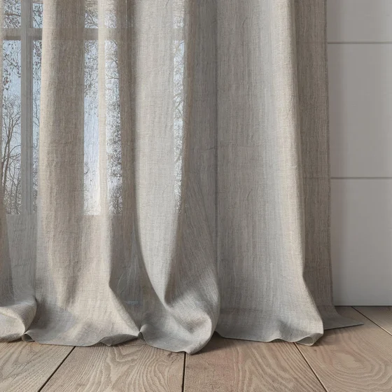 Photo of the fabric Illusion Linen swatch by James Dunlop. Use for Sheer Curtains. Style of Plain, Sheer
