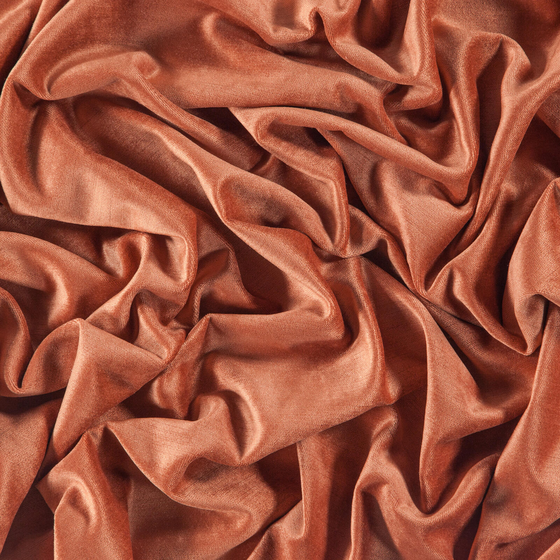 Photo of the fabric Monte Carlo Pumpkin swatch by Zepel. Use for Curtains, Upholstery, Accessory, Top of Bed. Style of Plain, Velvet