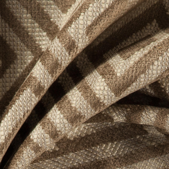 Photo of the fabric Lucie Sandstone swatch by Zepel FibreGuard. Use for Curtains, Upholstery, Accessory, Top of Bed. Style of Geometric, Jacquard