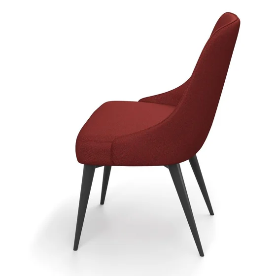 Photo of the fabric Trailblazer Cherry swatch by James Dunlop FibreGuard. Use for Curtains, Upholstery, Accessory, Top of Bed. Style of Texture, Traditional