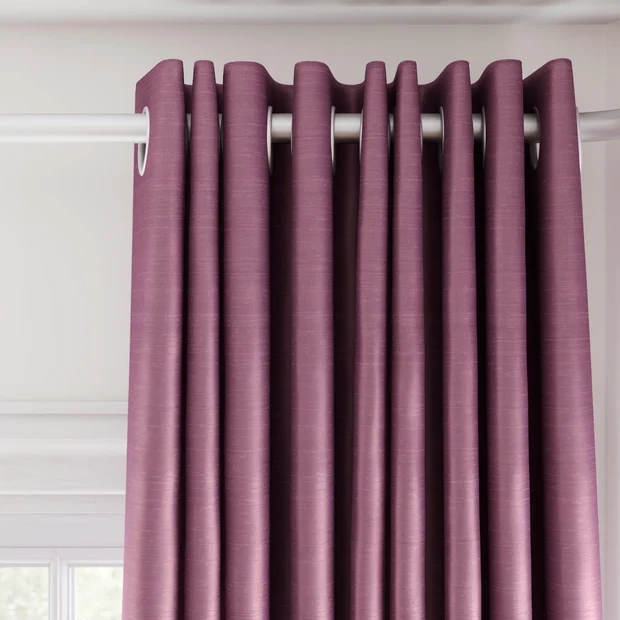 Photo of the fabric Luxe Lilac swatch by James Dunlop Essentials. Use for Curtains, Accessory, Top of Bed. Style of Plain, Texture