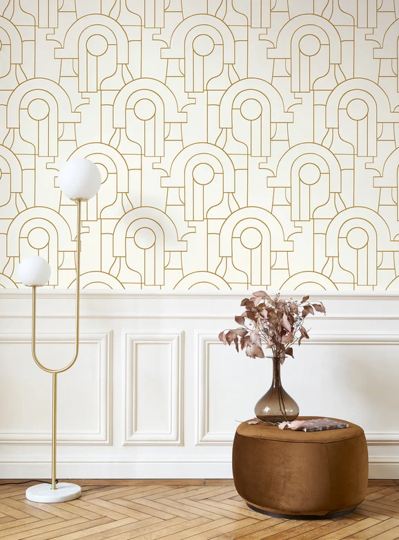 Photo of the fabric Arty Wallpaper 8841 8841 52 12 in situ by Casadeco. Use for Wall Covering. Style of Abstract
