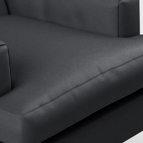 Photo of the fabric South Beach Charcoal swatch by Mokum. Use for Upholstery, Accessory. Style of Plain, Velvet