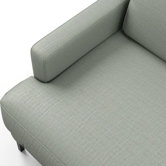 Photo of the fabric Allium Celadon swatch by Mokum. Use for Upholstery, Accessory. Style of Plain, Texture