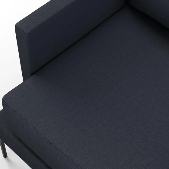 Photo of the fabric Eternal Midnight swatch by Mokum. Use for Curtains, Upholstery, Accessory. Style of Plain, Texture