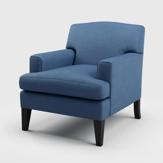 Photo of the fabric Matheson Denim swatch by James Dunlop Essentials. Use for Curtains, Upholstery, Accessory, Top of Bed. Style of Plain, Texture