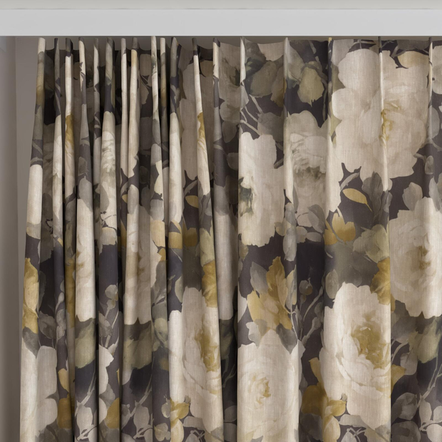 Photo of the fabric Victoria Topaz swatch by James Dunlop. Use for Curtains, Accessory. Style of Floral And Botannical, Print