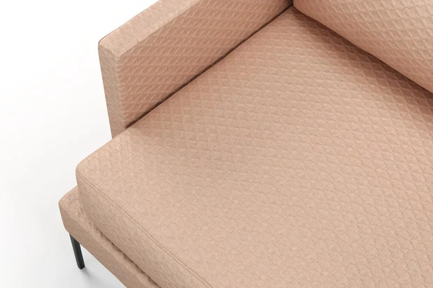 Photo of the fabric Topiary Peach swatch by Mokum. Use for Upholstery, Accessory. Style of Geometric