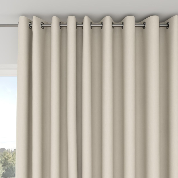 Photo of the fabric Eternal Oyster swatch by Mokum. Use for Curtains, Upholstery, Accessory. Style of Plain, Texture