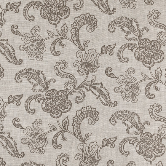 Photo of the fabric Shabby Taupe swatch by Zepel. Use for Curtains, Upholstery Light Duty, Accessory, Top of Bed. Style of Floral And Botannical, Jacquard