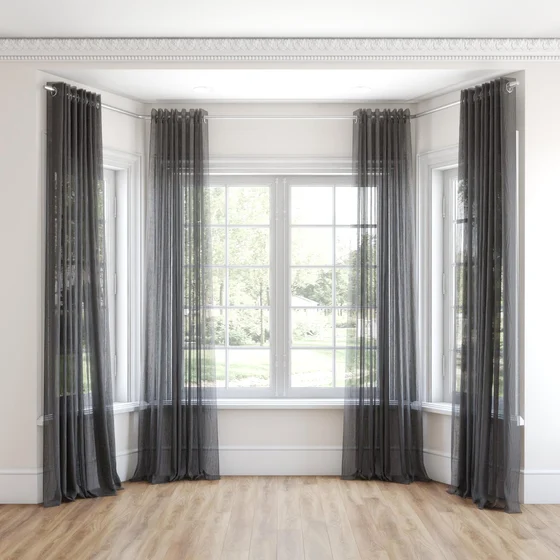 Photo of the fabric Sonata Carbon swatch by James Dunlop. Use for Curtains. Style of Plain, Texture