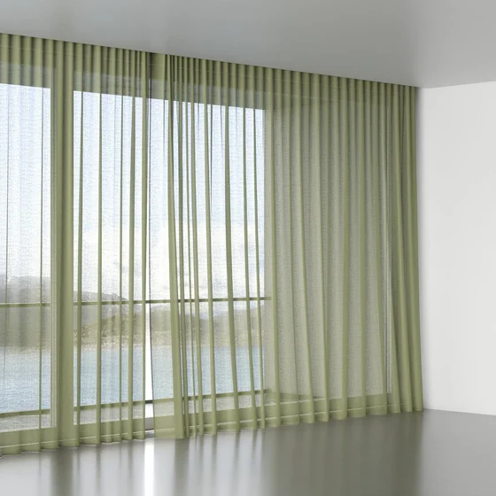 Photo of the fabric Kanso Stonewash Green Tea swatch by Mokum. Use for Sheer Curtains. Style of Plain, Sheer