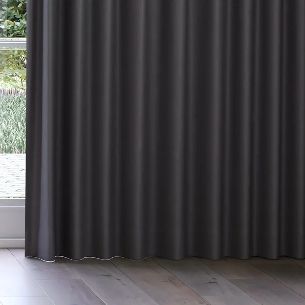 Photo of the fabric Urban Charcoal swatch by James Dunlop. Use for Curtains, Upholstery, Accessory. Style of Plain, Texture