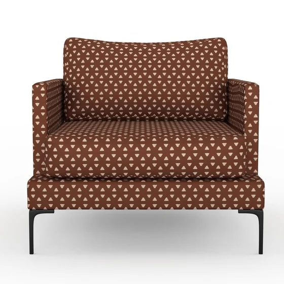 Photo of the fabric Samurai Burnt Orange swatch by Mokum. Use for Upholstery, Accessory. Style of Geometric