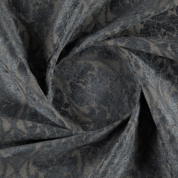 Photo of the fabric Brenta Midnight swatch by Zepel FibreGuard. Use for Upholstery, Accessory, Top of Bed. Style of Chenille, Traditional