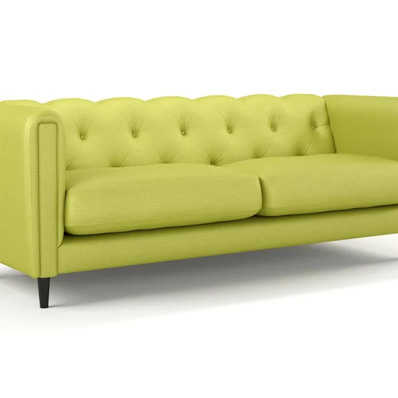 Photo of the fabric Provence Chartreuse swatch by James Dunlop Essentials. Use for Curtains, Upholstery, Accessory, Top of Bed. Style of Plain, Texture