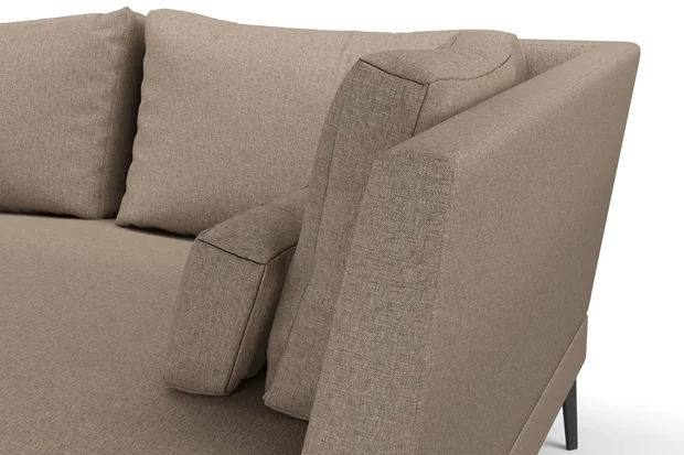 Photo of the fabric Tahiti Soapstone swatch by Mokum FibreGuard. Use for Curtains, Upholstery, Accessory, Top of Bed. Style of Chenille, Plain