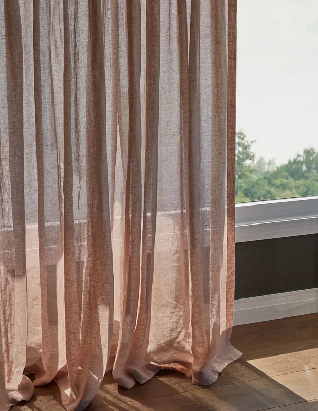 Photo of the fabric Laconia Air Swan in situ by James Dunlop. Use for Sheer Curtains. Style of Plain, Sheer