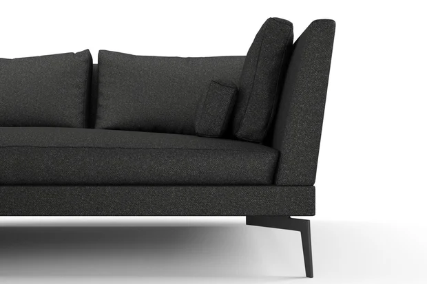 Photo of the fabric Palermo Onyx swatch by Mokum. Use for Upholstery, Accessory. Style of Plain, Texture