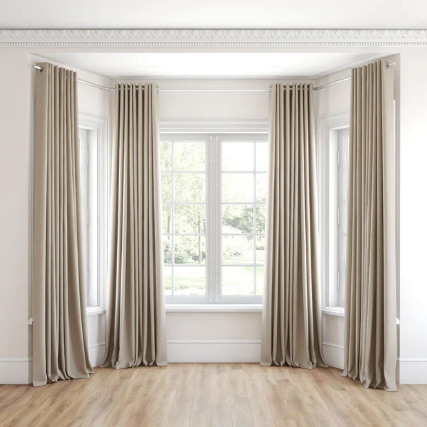 Photo of the fabric Tasman UC Sand swatch by James Dunlop Essentials. Use for Curtains, Accessory. Style of Stripe