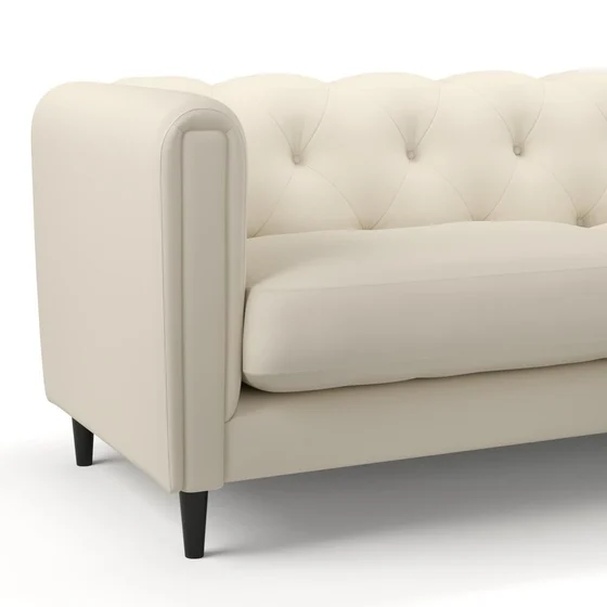 Photo of the fabric Supervio Cream swatch by James Dunlop FibreGuard. Use for Upholstery, Accessory, Top of Bed. Style of Plain, Velvet