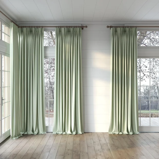 Photo of the fabric Provence Thyme swatch by James Dunlop Essentials. Use for Curtains, Upholstery, Accessory, Top of Bed. Style of Plain, Texture