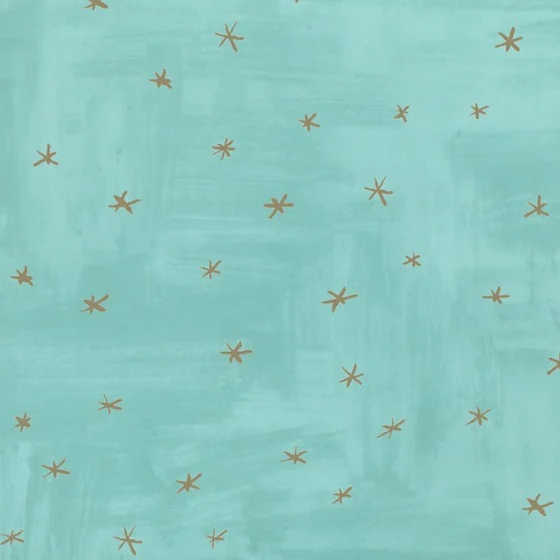 Photo of the fabric Twinkle Twinkle Wallpaper W581 Turquoise swatch by Villa Nova. Use for Wall Covering. Style of Abstract, Uncoated Non-Woven