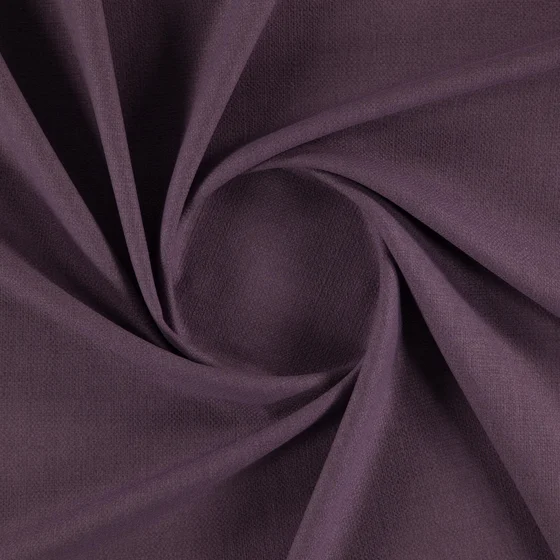 Photo of the fabric Softly Plum swatch by Zepel. Use for Curtains, Upholstery, Accessory, Top of Bed. Style of Plain, Texture