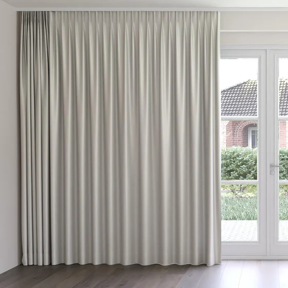 Photo of the fabric Kennedy II Blackout Driftwood swatch by James Dunlop. Use for Curtains. Style of Plain, Texture