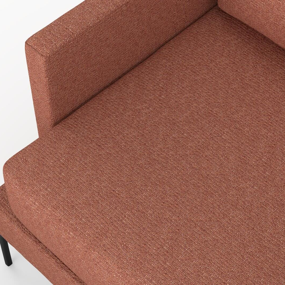 Photo of the fabric Grain Sienna swatch by Mokum. Use for Upholstery, Accessory, Top of Bed. Style of Plain, Texture