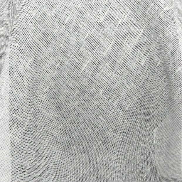 Photo of the fabric Ama Snow swatch by Mokum. Use for Sheer Curtains. Style of Plain, Sheer