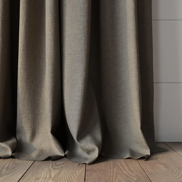 Photo of the fabric Satori Stonewash Tussah swatch by Mokum. Use for Curtains, Upholstery Light Duty, Accessory, Top of Bed. Style of Plain, Texture
