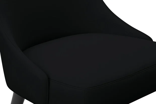 Photo of the fabric Supervio Onyx swatch by James Dunlop FibreGuard. Use for Upholstery, Accessory, Top of Bed. Style of Plain, Velvet