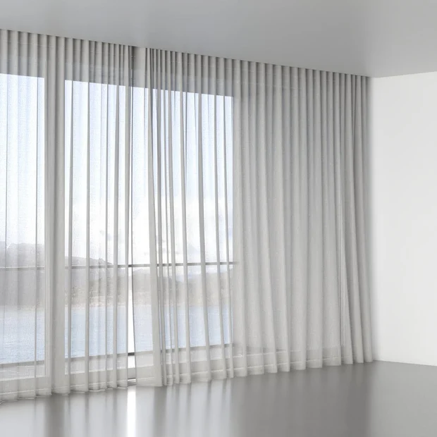 Photo of the fabric Illusion Frost swatch by James Dunlop. Use for Sheer Curtains. Style of Plain, Sheer