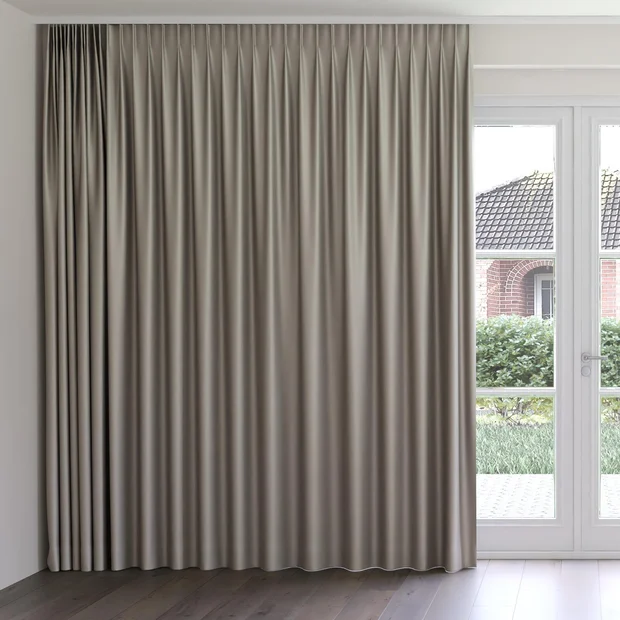 Photo of the fabric Stallion 2 UC Fossil swatch by James Dunlop Essentials. Use for Curtains, Accessory. Style of Plain, Texture