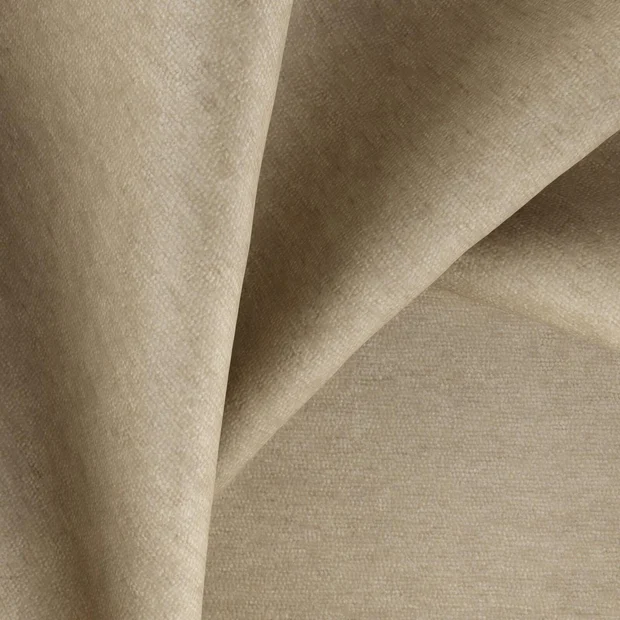 Photo of the fabric Baron Putty swatch by Zepel FibreGuard. Use for Curtains, Upholstery, Accessory, Top of Bed. Style of Chenille, Plain