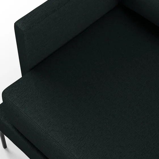 Photo of the fabric Tahiti Petrol swatch by Mokum FibreGuard. Use for Curtains, Upholstery, Accessory, Top of Bed. Style of Chenille, Plain