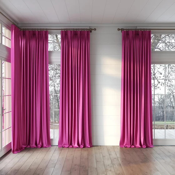 Photo of the fabric Provence Magenta swatch by James Dunlop Essentials. Use for Curtains, Upholstery, Accessory, Top of Bed. Style of Plain, Texture