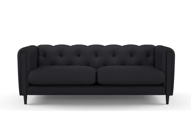 Photo of the fabric Aviator Caviar swatch by James Dunlop FibreGuard. Use for Upholstery, Accessory, Top of Bed. Style of Chenille, Plain