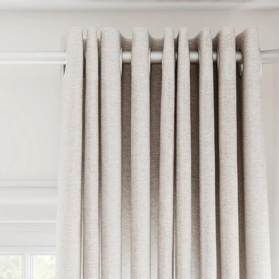 Photo of the fabric Envoy 2 Cameo 320cm swatch by James Dunlop Essentials. Use for Curtains, Accessory, Top of Bed. Style of Plain, Texture