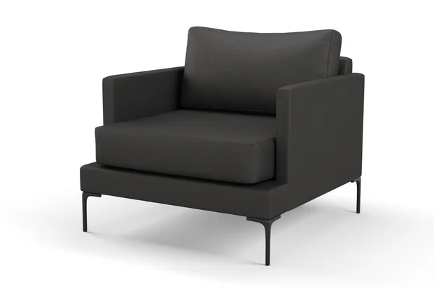 Photo of the fabric Allium Charcoal swatch by Mokum. Use for Upholstery, Accessory. Style of Plain, Texture