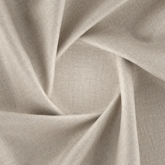 Photo of the fabric Gent Flax swatch by Zepel FibreGuard. Use for Curtains, Upholstery, Accessory, Top of Bed. Style of Plain, Texture