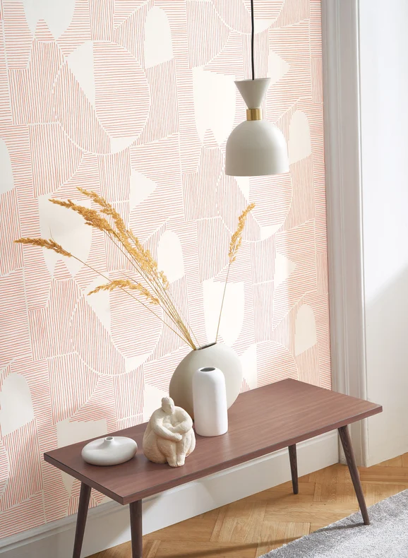 Photo of the fabric Graphique Wallpaper 8612 8612 63 20 in situ by Casadeco. Use for Wall Covering. Style of Texture